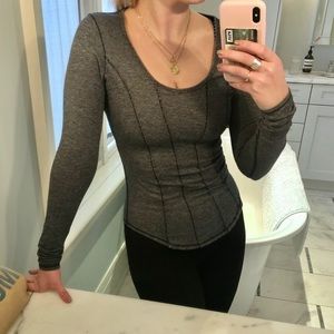 Flattering Lululemon long sleeve workout top